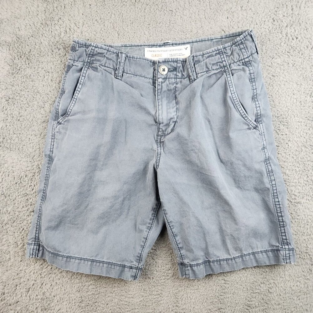 American Eagle AE 9"‎ Classic At the Knee Lived-In Shorts Men's Size 30 Blue Y2K